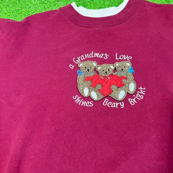 vintage crewneck sweatshirt women's MED.  80s Pullover Grandma Granny Core - Picture 2 of 7